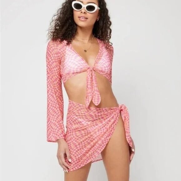L*Space Bandera Sarong In Heat Wave New One Size Womens Swimsuit Skirt Coverup - Picture 11 of 11